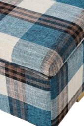 Living and Home Linen Upholstered Storage Ottoman in Blue - thumbnail 8