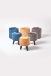 Homescapes Windsor Velvet Footstool in Navy - thumbnail 6