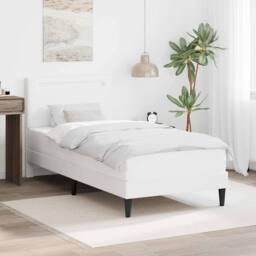 Berkfield Home Bed Frame with LED Strip Lights White 90 x 190 cm Faux Leather