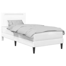 Berkfield Home Bed Frame with LED Strip Lights White 90 x 190 cm Faux Leather - thumbnail 3