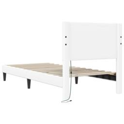 Berkfield Home Bed Frame with LED Strip Lights White 90 x 190 cm Faux Leather - thumbnail 8