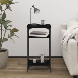 Berkfield Home Side Table Black 40x30x75 cm Engineered Wood - Size: 40 x 30 x 75 cm - thumbnail 3