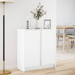 Berkfield Home Sideboard with LED White 77x34x85 cm Engineered Wood - Size: 77 x 34 x 85 cm - thumbnail 4