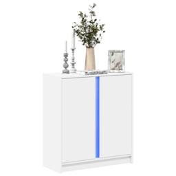 Berkfield Home Sideboard with LED White 77x34x85 cm Engineered Wood - Size: 77 x 34 x 85 cm - thumbnail 2