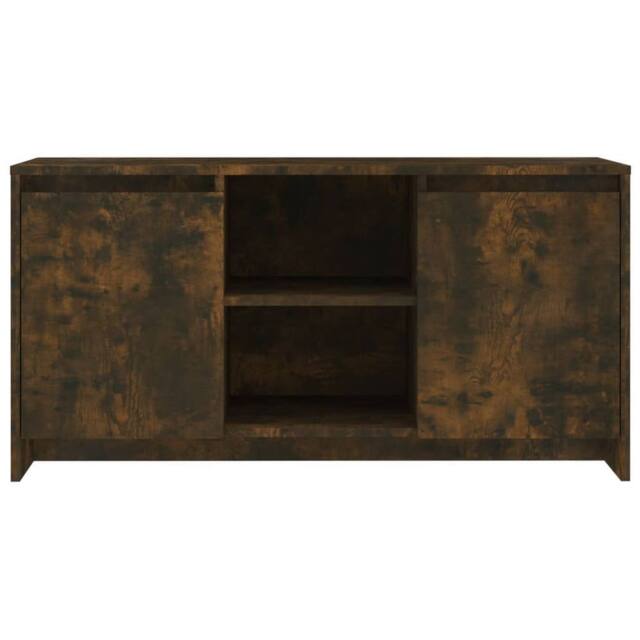 Berkfield Home TV Cabinet Smoked Oak 102x37.5x52.5 cm Engineered Wood in Brown - image 1