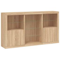 Berkfield Home Sideboard with LED Lights Sonoma Oak 181.5x37x100 cm in Light Tan - thumbnail 3
