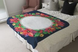 Benjamin Tate Design Holly & Bright Leaves Blanket in Natural - Size: 120 cm x 150 cm - thumbnail 3
