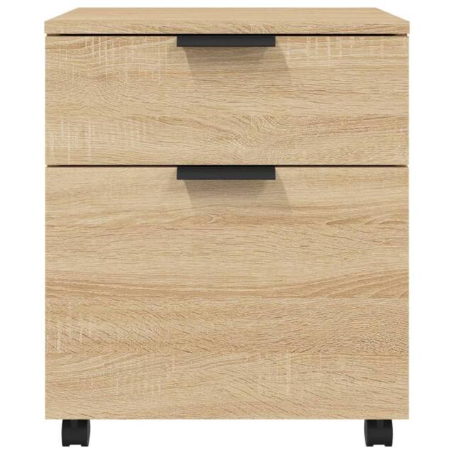 Berkfield Home Mobile File Cabinet with Wheels Sonoma Oak 45x38x54 cm Engineered Wood in Light Brown - Size: 45 x 38 x 54 cm - image 1