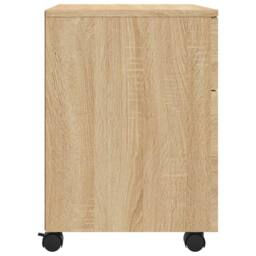 Berkfield Home Mobile File Cabinet with Wheels Sonoma Oak 45x38x54 cm Engineered Wood in Light Brown - Size: 45 x 38 x 54 cm - thumbnail 5