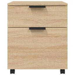 Berkfield Home Mobile File Cabinet with Wheels Sonoma Oak 45x38x54 cm Engineered Wood in Light Brown - Size: 45 x 38 x 54 cm - thumbnail 1