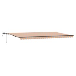 Berkfield Home Manual Retractable Awning with LED Multicolour Stripe 600x300 cm in Orange - thumbnail 4