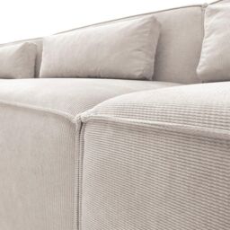 Abakus Direct Doris Corner Sofa in White Cord Chenille - thumbnail 5