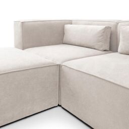 Abakus Direct Doris Corner Sofa in White Cord Chenille - thumbnail 6