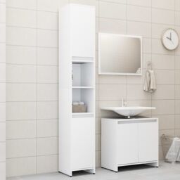 Berkfield Home 3 Piece Bathroom Furniture Set White Engineered Wood - thumbnail 1