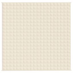 Berkfield Home Weighted Blanket Light Cream 200x200 cm 9 kg Fabric - thumbnail 3