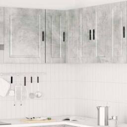 "Berkfield Home Kitchen Wall Corner Cabinet ""Porto"" Concrete Grey Engineered Wood" - thumbnail 3