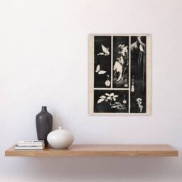 "Artery8 Nature Vintage Harimaze Sheet Vintage Wall Art Print Hiroshige in Black - Size: W12"" x H16""" - thumbnail 4