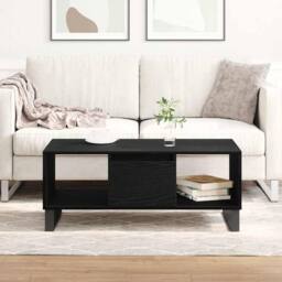Berkfield Home Coffee Table Black Oak 90x50x36, 5 cm Engineered Wood - thumbnail 4