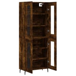 Berkfield Home Highboard Smoked Oak 69.5x34x180 cm Engineered Wood in Brown - thumbnail 4