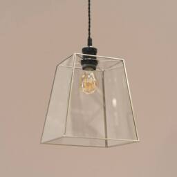 ValueLights Susie Pair of Glass Pendant Lantern Case Easy Fit Lamp Shade in Silver - thumbnail 3