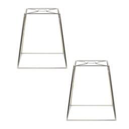 ValueLights Susie Pair of Glass Pendant Lantern Case Easy Fit Lamp Shade in Silver - thumbnail 2