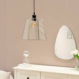 ValueLights Susie Pair of Glass Pendant Lantern Case Easy Fit Lamp Shade in Silver - thumbnail 4