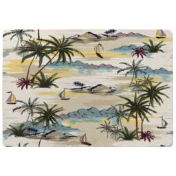 Benjamin Tate Design Palm & Sailboats Rug in Natural - Size: Large - thumbnail 1