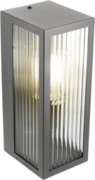 CGC Lighting 'Stella' Bevelled Glass Black E27 Outdoor Box Wall Light - thumbnail 5