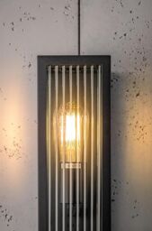 CGC Lighting 'Stella' Bevelled Glass Black E27 Outdoor Box Wall Light - thumbnail 4