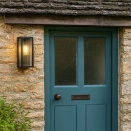 CGC Lighting 'Stella' Bevelled Glass Black E27 Outdoor Box Wall Light - thumbnail 7