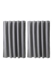 Living and Home 2 Panels Solid Colour Blackout Linen-Like Curtains in Grey - Size: 168 cm width x 229 cm drop - thumbnail 3