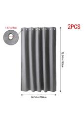 Living and Home 2 Panels Solid Colour Blackout Linen-Like Curtains in Grey - Size: 168 cm width x 229 cm drop - thumbnail 6