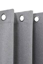 Living and Home 2 Panels Solid Colour Blackout Linen-Like Curtains in Grey - Size: 168 cm width x 229 cm drop - thumbnail 4