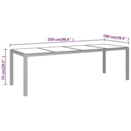 Berkfield Home Garden Table with Glass Top Beige Poly Rattan - thumbnail 5
