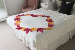 Benjamin Tate Design Diamond Autumn Reath Blanket in Natural - Size: 120 cm x 150 cm - thumbnail 3
