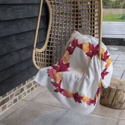 Benjamin Tate Design Diamond Autumn Reath Blanket in Natural - Size: 120 cm x 150 cm - thumbnail 4