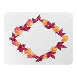 Benjamin Tate Design Diamond Autumn Reath Blanket in Natural - Size: 120 cm x 150 cm - thumbnail 1