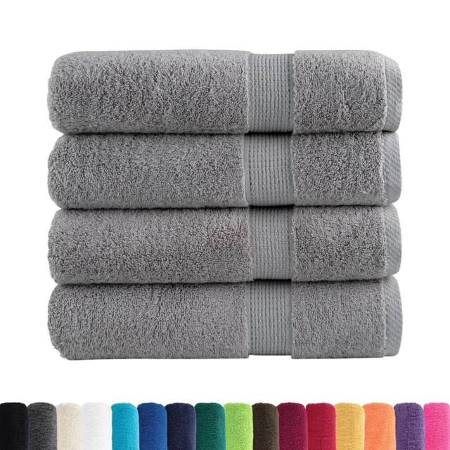 Berkfield Home Premium Hand Towels SOLUND 4pcs Grey 50x100cm 600gsm - image 1