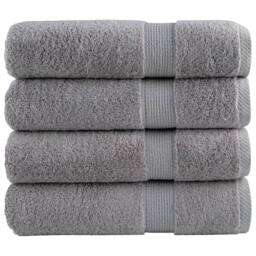 Berkfield Home Premium Hand Towels SOLUND 4pcs Grey 50x100cm 600gsm - thumbnail 2