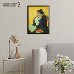"Artery8 Madame Joseph Michel Ginoux Van Gogh Black Framed Canvas Wall Art in Yellow - Size: W12"" x H16""" - thumbnail 3
