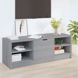 Berkfield Home TV Cabinet Grey Sonoma 102x35.5x36.5 cm Engineered Wood - thumbnail 1