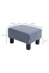 ERGOVEXA Microfiber Cloth Footstool, Grey - thumbnail 2