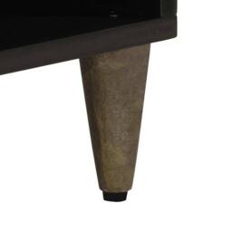 Berkfield Home TV Cabinet Black 100x33x46 cm Solid Wood Mango - Size: 100 x 33 x 46 cm - thumbnail 8