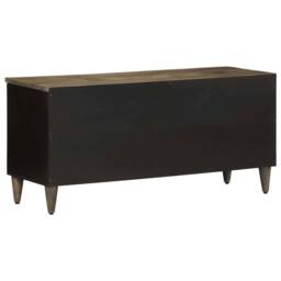 Berkfield Home TV Cabinet Black 100x33x46 cm Solid Wood Mango - Size: 100 x 33 x 46 cm - thumbnail 5