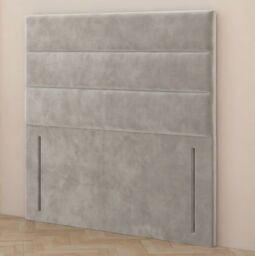 "Somnior Chambery 54"" Floor Standing Divan Headboard Upholstered Plush Velvet in Silver - Size: Super King" - thumbnail 2