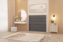 "Somnior Chambery 54"" Floor Standing Divan Headboard Upholstered Plush Velvet in Silver - Size: Super King" - thumbnail 1