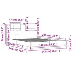 Berkfield Home Bed Frame without Mattress Sonoma Oak 140x200 cm in Light Brown - thumbnail 9