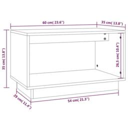 Berkfield Home TV Cabinet Grey 60x35x35 cm Solid Wood Pine - Size: 60 x 35 x 35 cm - thumbnail 8