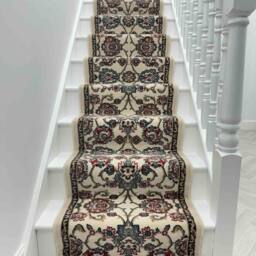 runrug Stair Runner Carpet - Soft & Comfortable, 0.43 Inch - 'Melody' in Ivory - Size: 66 cm x 540 cm - thumbnail 4