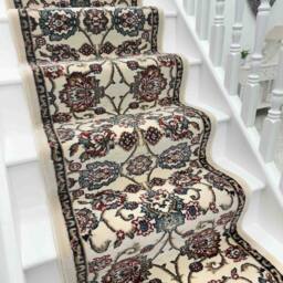 runrug Stair Runner Carpet - Soft & Comfortable, 0.43 Inch - 'Melody' in Ivory - Size: 66 cm x 540 cm - thumbnail 1